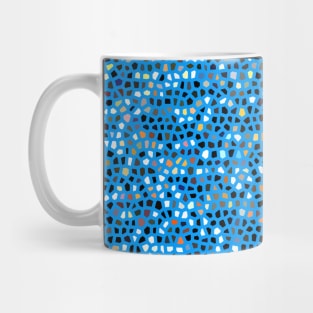 Blue Pink White Abstraction Stain Glass Grid Art Mug